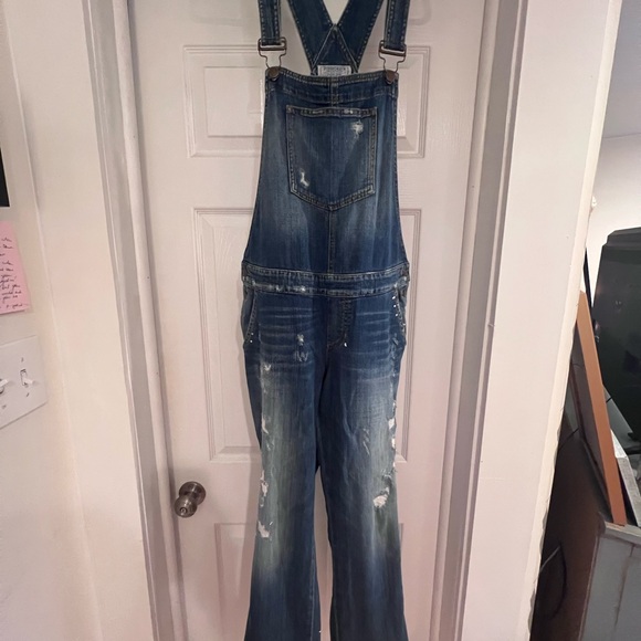 Guess Blue Denim Overalls Classic Style - Picture 1 of 4